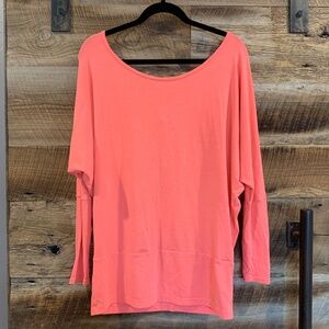 EUC RARE!! - Lucy - Long Sleeve Dolman Top w/ Rib Trim - Coral Orange - M